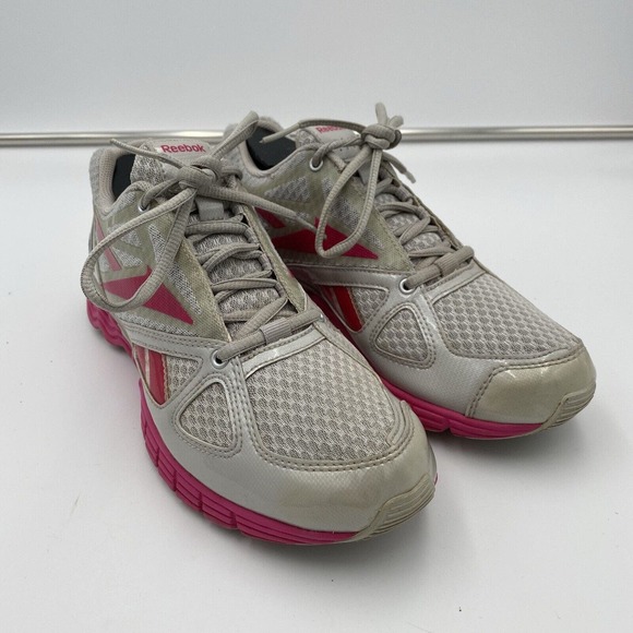 Reebok Vibe tech athletic shoes sneakers grey and pink women's size 7.5 US VGC! - Picture 1 of 12